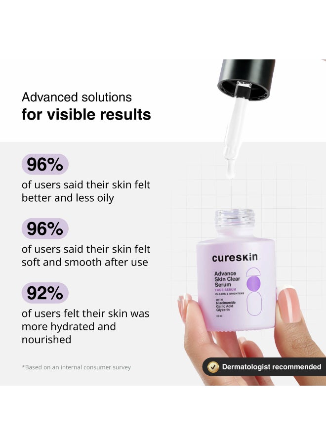 Cureskin سيروم كيرسكن المتقدم لتفتيح البشرة مع النياسيناميد | سيروم لتوحيد لون البشرة | يقلل من ظهور العيوب والملمس غير المتساوي، 20 مل (عبوة من 1) - Image 5
